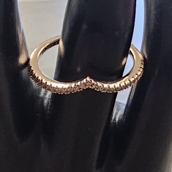 Authentic Pandora Sparkling Wishbone Ring - Picture 3 of 7